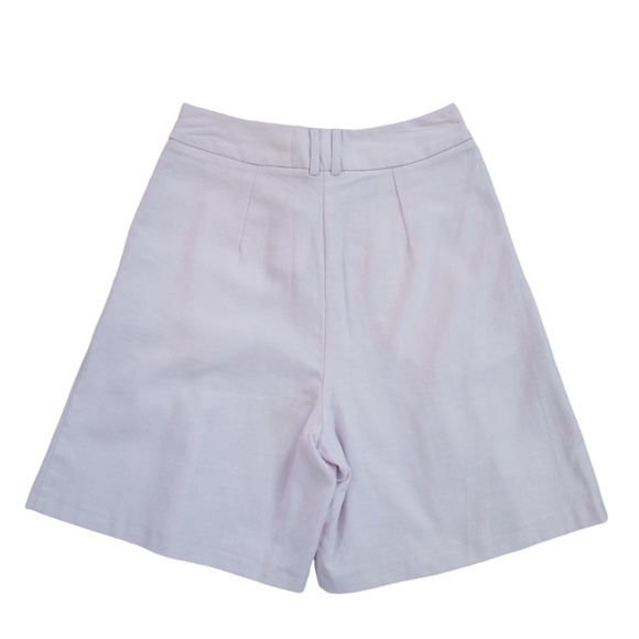 Topshop Pale Lilac Linen Blend High Waist Pleated Longline Shorts Size 2‎ NEW - Picture 7 of 12